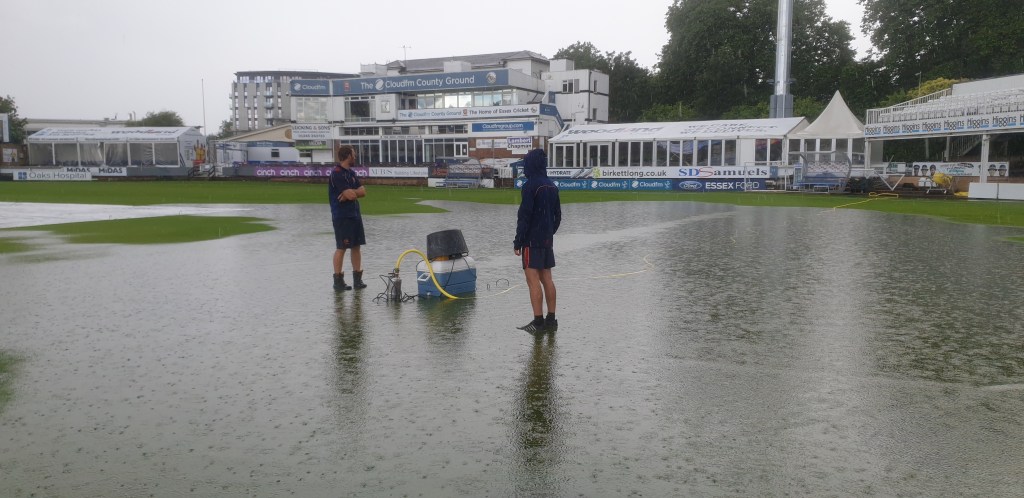 outfield flooded